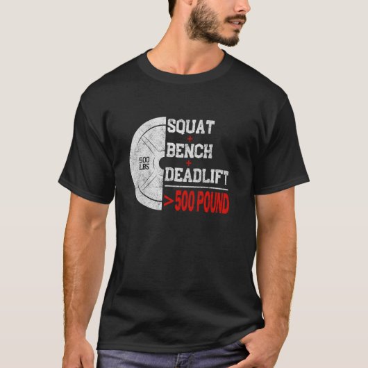 T-shirt Powerlifting Strength Train Squat Deadlift Bench 5 (Devant)