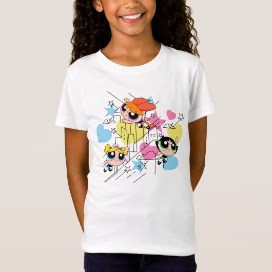 T-Shirt Powerpuff Girls Townsville Pattern (Devant)