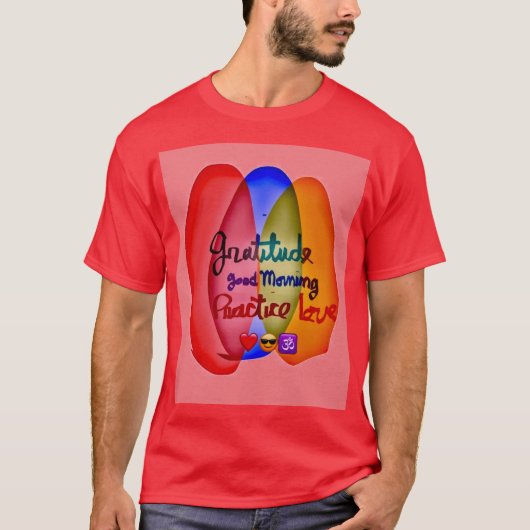 T-shirt PracticeLove Gratitude Salutation Teeting par D.Fl (Devant)