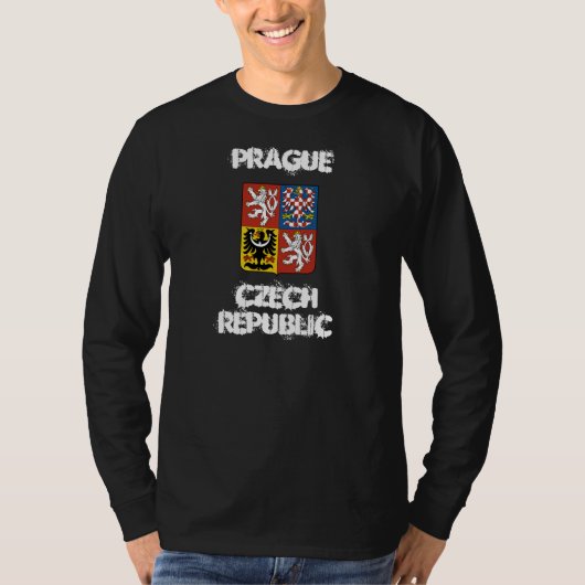 T-shirt Prague, République Tchèque avec le manteau des (Devant)