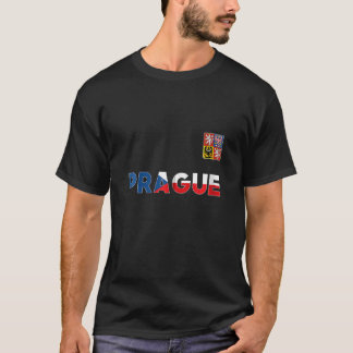 T-shirt Prague République Tchèque Drapeau Cardiaque Lion B