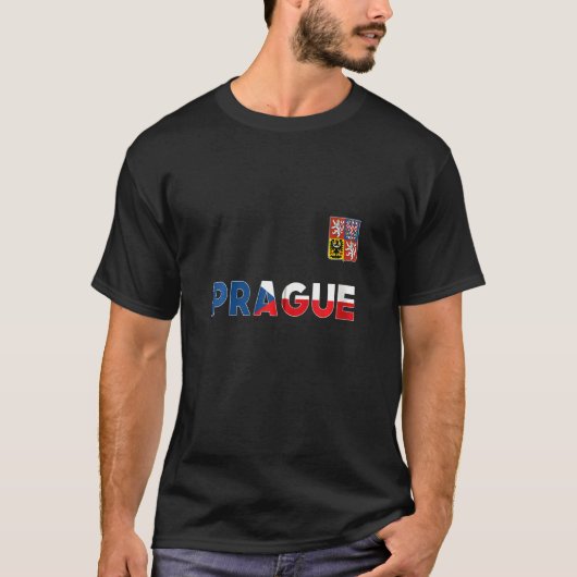 T-shirt Prague République Tchèque Drapeau Cardiaque Lion B (Devant)