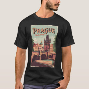 T-shirt Prague République tchèque Travel Art Vintage