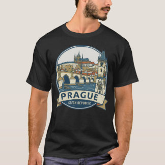 T-shirt Prague, ville aux cent flèches : Skyline tchèque