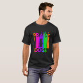 T-shirt Praire Chiens Animal Rainbow Bubble Avec Silhouett (Devant entier)