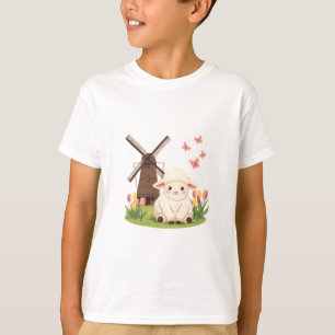 T-shirt Prairie aux moutons au moulin à vent