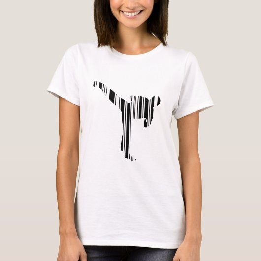 T-shirt PRATICIEN DE KICKBOXING CODE À BARRES Motif de cod (Devant)
