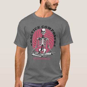 T-shirt Pratique Composite Squelette humain Méditation Yo