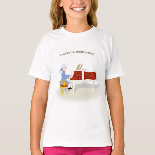 T-shirt "Pratique Conserve Parfait" Mozart Jouer Piano