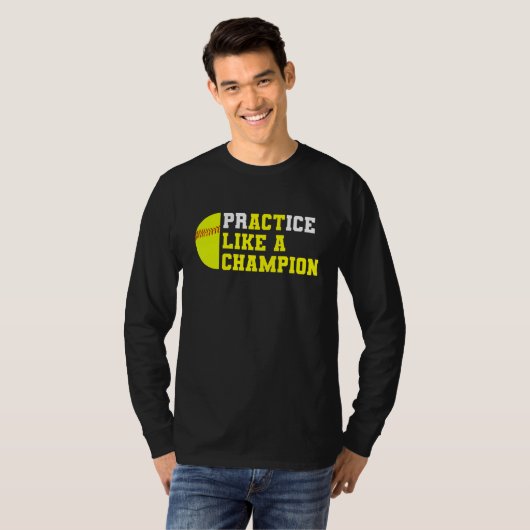 T-shirt Pratique De Softball Comme Un Champion Catcher Pit (Devant entier)