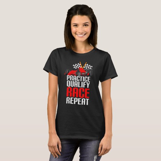 T-shirt Pratique Open Wheel Car Racing Qualifier Course Ré (Devant entier)