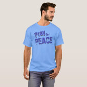 T-shirt Pray for Peace Grunge Police (Devant entier)