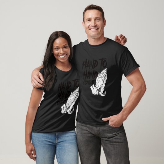 T-shirt Praying Hands Christian Hand To Hand Combat (Unisexe)