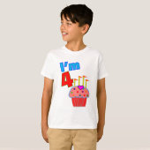 T-shirt Pré anniversaire d'école "j'ai 4ans petit gâteau (Devant entier)