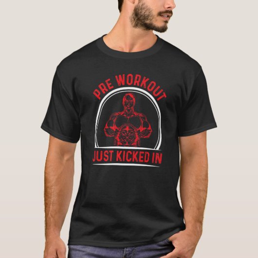 T-shirt Pré-Exercice juste lancé dans Bodybuilder (Devant)