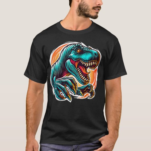 T-shirt Pre-Historic Epic Dino Attack T-Rex (Devant)