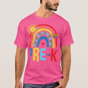 T-shirt Pré K Arc-en-ciel avec Papillon et soleil mignon R