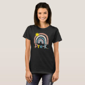 T-shirt Pré K Boho Rainbow Enseignant Joyeux Premier Jour (Devant entier)