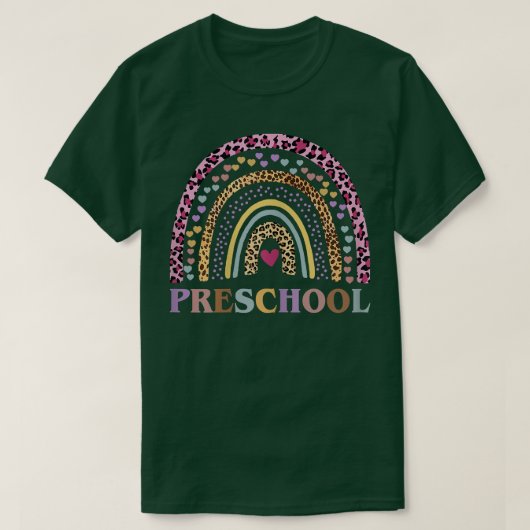 T-shirt Pré K Boho Rainbow Leopard Enseignant Kid Retour À (Design devant)