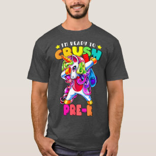 T-shirt Pré K Dabbing Unicorne Retour à l'école filles T-s