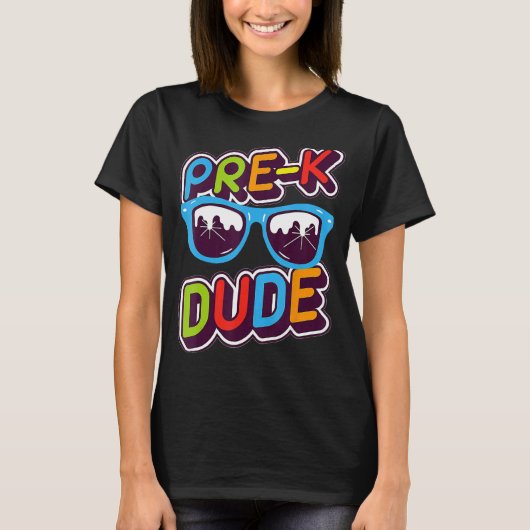 T-shirt Pré K Dude Cool Lunettes de soleil Garçons Enfants (Devant)