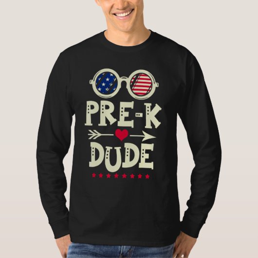 T-shirt Pré K Dude Préscolaire Retourner À L'École Premier (Devant)
