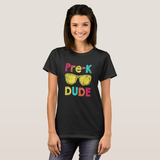 T-shirt Pré K Dude Retour À L'École Premier Jour De L'Écol (Devant entier)