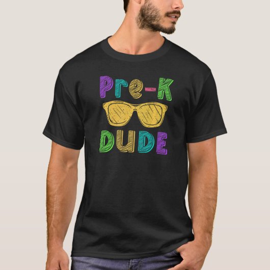 T-shirt Pré K Dude Retourner À L'École Enseignant Étudiant (Devant)