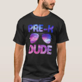 T-shirt Pré-K Dude Retourner À L'École Premier Jour De L'É (Devant)
