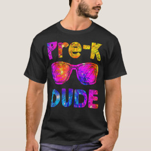 T-shirt Pré K Dude Tie Dye Retourner À L'École Préscolaire