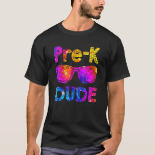 T-shirt Pré K Dude Tie Dye Retourner À L'École Préscolaire