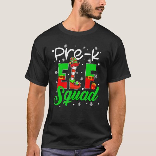 T-shirt Pre K ELF Squad Christmas ELF Kids Teacher Group (Devant)