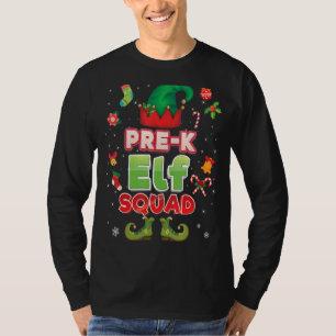 T-shirt Pré K Elf Squad Noël Santa Hat Etudiant Teache