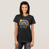 T-shirt Pré K Enseignant Boho Rainbow Teacher's Day (Devant entier)