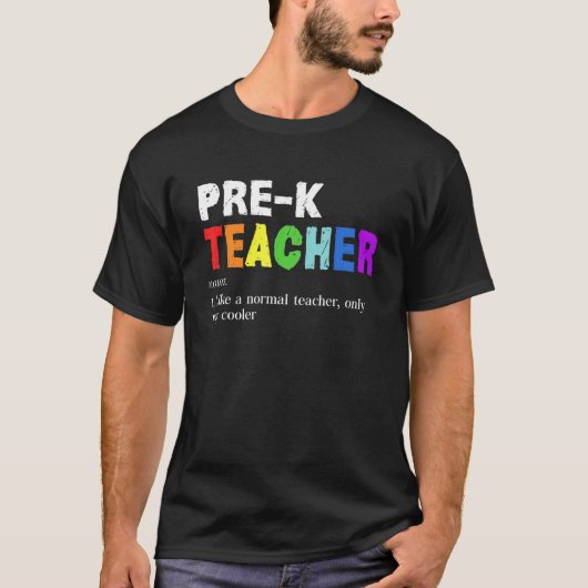 T-shirt Pré K Enseignant Définition Escadron Enseignant Ét (Devant)