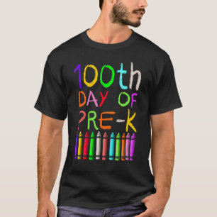 T-shirt Pré K Étudiants Garçons Filles Enfants 100 Jours D