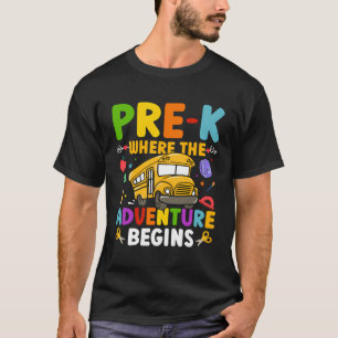 T-shirt Pré K Funny Élémentaire Conducteur de bus Enseigna