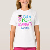 T-shirt Pré-K Graduate mignonne Chouette rose Filles perso (Devant)