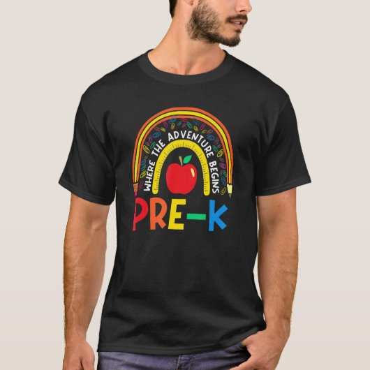 T-shirt Pre K Leopard Rainbow teacher team Pre K squad gir (Devant)
