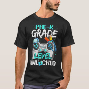 T-shirt Pre K Level Unlocked First Day Of School Boys Kid