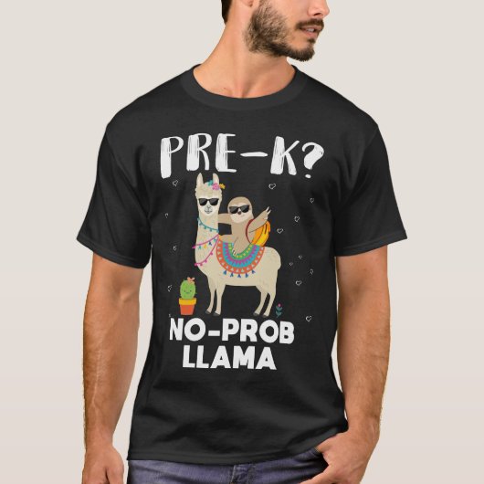 T-shirt pre k no prob llama (Devant)