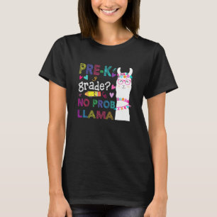 T-shirt Pré-K No Prob-Llama Professeur Étudiant Premier Jo