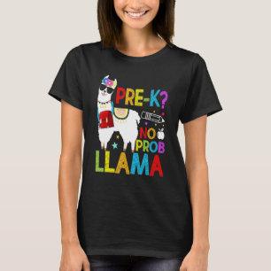 T-shirt Pré K No Prob Llama Retour À L'École Premier Jour