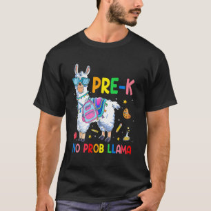 T-shirt Pré K No Prob Llama Retour À L'Équipement De L'Éco