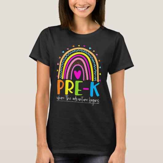 T-shirt Pré K où commence l'aventure (Devant)