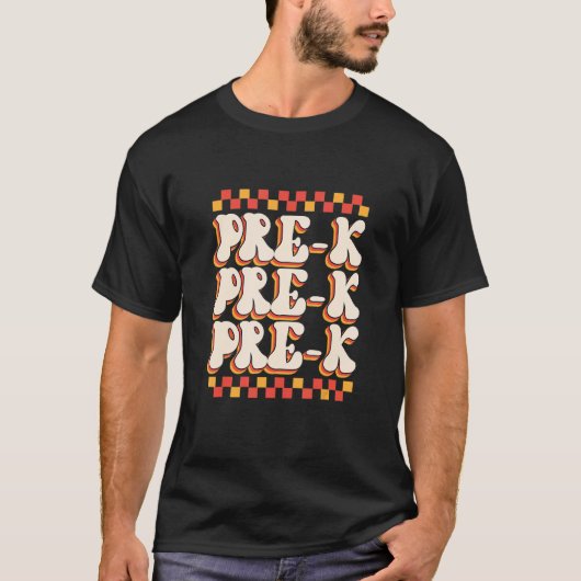 T-shirt Pré K Retro Retour à l'école (Devant)