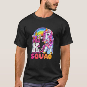T-shirt Pré K Squad Dabbing Unicorne Retour À L'École Fill