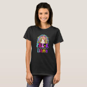 T-shirt Pre k Teacher Rainbow No Prob Llama 100 Days of Sc (Devant entier)