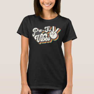T-shirt Pré K Vibes Garçons Fille Retour À L'École Premier