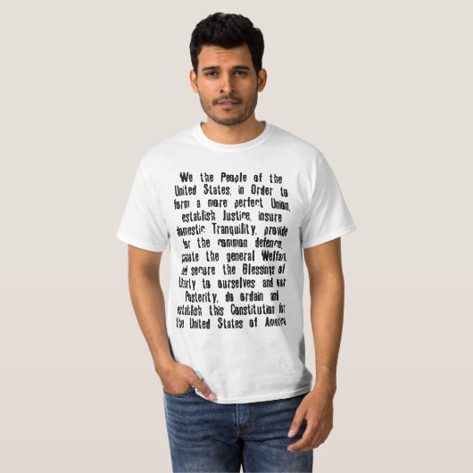 T-SHIRT PRÉAMBULE DE CONSTITUTION D'ETATS-UNIS (Devant entier)